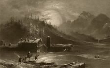 PIEDMONT/PIEMONTE. Prali, Val St. Martin (Germanasca) . Church. Snow. 1838 picture