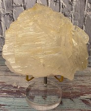 π LARGE UV FLUORESCENT HONEY CALCITE SPECIMEN β 816g CABINET WORTHY picture