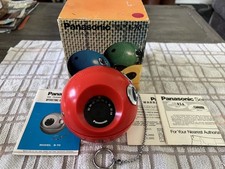 Vintage 1969 Panasonic Panapet RED factorybox set AM Transistor radio with chain picture