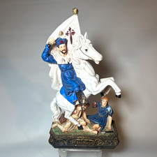 St James Matamoros Statue Santiago Moor Slayer Vintage Catholic Religious Figure picture