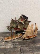 Vintage Wooden Sailboat Santa Maria Model — Nautical Decor picture