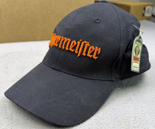 Jagermeister Hat Embroidered Logo Adjustable Logo On Back Black 100% Cotton NEW picture