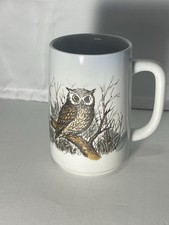 Vintage 1970s Otagiri OWL Embossed Stoneware Coffee Mug picture