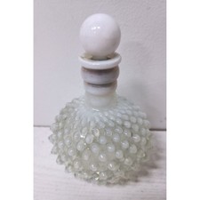 Fenton White Hobnail Milk Glass Perfume Bottle Vintage Vanity Decor Mid Century picture