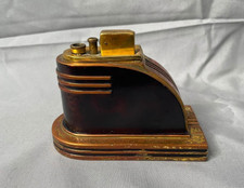 VINTAGE ART DECO RONSON TOUCH-TIP TABLE LIGHTER STREAMLINE TORTOISE picture