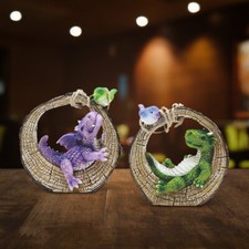 2-Piece Lovely Little Dragon Set- Dragons lying on Tree Log 6
