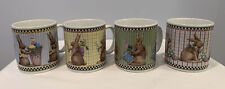 1998 Debbie Mumm Easter Bunny Set of 4 Coffee Mugs Spring Is In The Air Sakura picture