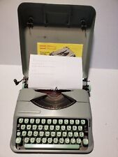 1963 Vintage HERMES ROCKET Portable Typewriter in Green Steal Case Excellent one picture