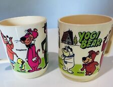 Vintage Yogi Bear & Friends Mugs Hanna-Barbera 1978 Set Of 2 picture