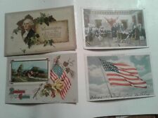 0622L Lot Of 4 Patriotic Postcards American Flag Old Glory picture