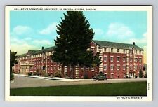 Eugene OR-Oregon, Men's Dormitory, University, Vintage Postcard picture