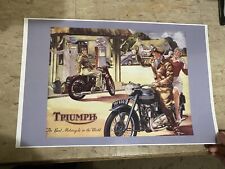 Vintage Triumph Motorcycle Poster Advertisement T211 picture