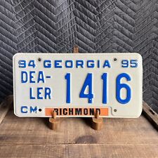 Vintage 1994 1995 Georgia Richmond County CM Dealer License Plate 1416 picture
