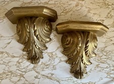 Vintage Mid Century 1960s Burwood Homco Syroco Hollywood Regency Wall Shelves picture