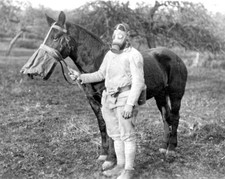 Soldier and his Horse in Gas Masks, ca. 1918 World War I 8x10 WWI WW1 Photo 41 picture