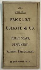 RARE 1887 Colgate & Co. Price List Catelog - Soaps, Perfume, Vaseline W Envelope picture