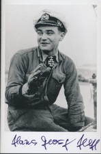 Hans-Georg Hess signed photo. Cpt U-995. picture