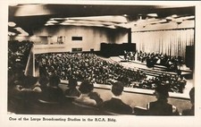 VINTAGE REAL PHOTO One of the Large Broadcasting Studios RCA Building POSTCARD picture