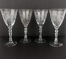 Fostoria CHINTZ Floral Etched Water Wine Glass Set 4 picture