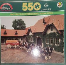 Vintage 1990 Budweiser Beer Clydesdales Horses 550 Piece Jigsaw Puzzle picture
