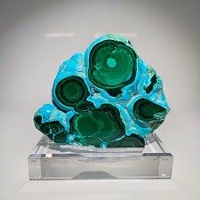 4.07LB Rare Natural Silicon Malachite Quartz Crystal Mineral Specimen + Stand picture