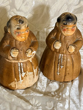 Vintage 1950s Hirsch Mfg Co California Pottery Friar Monk Salt & Pepper Shakers picture