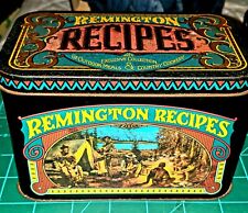Remington Vtg Tin Recipe Box For Fishing, Hunting, Barbecues, Outdoors & Kitchen picture