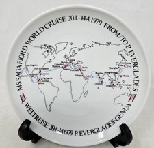 VTG Cunard MS Sagafjord World Cruise Commemorative Plate 1979 Evergaldes - Genua picture