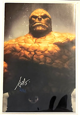 FANTASTIC FOUR #1 METAL #3/4 SIGNED STANLEY ARTGERM THING VIRGIN W/COA 2018 NM picture