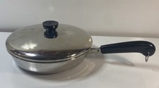 VtG Revere Ware 9 Inch Skillet Fry Pan Tri Ply Stainless Steele Bottom w/Lid picture