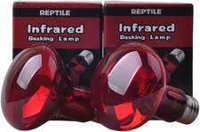 2 Pack Reptile Infrared Basking Bulb 100W Terrarium Heat Lamp Red Night Light picture