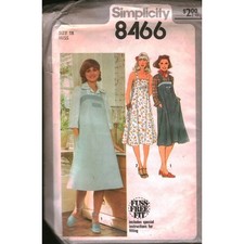 Vintage Simplicity 8466 Sewing Pattern Misses Sundress Jumper Sz 18 1970s Retro picture