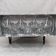 Vtg 2001 Dept 56 Set 4 Silver Pinwheel Spinner Birdcage Twinkler Ornaments IOB picture