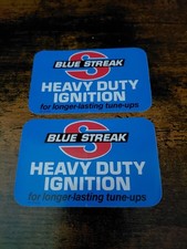Lot Of 2 HTF Vintage Blue Streak Stickers Hotrod Automotive Muscle Car picture