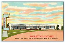 c1950's Moreton's Motel Roadside Wyatt Missouri MO Unposted Vintage Postcard picture