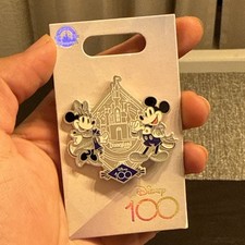 Disney Disney 100 Mickey & Minnie Mouse Disneyland Pin on Card Backing picture