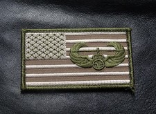 AIR ASSAULT USA FLAG TACTICAL COMBAT 3.5 INCH HOOK PATCH picture