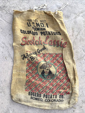 VTG Scotch Lassie A Bonny Good Boy Potato Burlap Bag 100 lbs Gunny Sack Antique picture