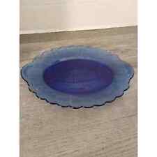 Avon Mount Vernon George Washington Fostoria Blue Trinket Soap Dish Plate Glass picture