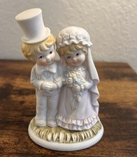 VTG Lefton Bride & Groom Figure The Christopher Collection Wedding 1980s Top Hat picture