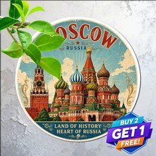 Red Square Moscow Russia Kremlin Cityscape Round Sign Eastern Europe Travel Art picture