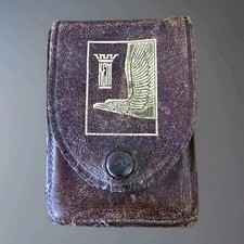 Vintage KEM Mini Playing Cards  c1942 Red Historic Rare w/ Br Leather Case 52+2J picture