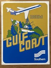 Vintage Original Southern Airlines Gulf Coast Mobile Dc-9 Poster 70s picture