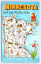 Postcard Minnesota Map View Large Letter  MN picture