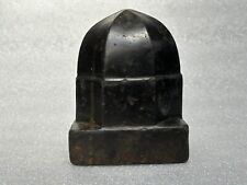 19c OLD ANCIENT HAND CARVED BLACK STONE MOSQUE DOM FINIAL MINAR BOOK/DOOR STOPER picture