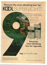 1978 Kool Super Lights Cigarettes, Coleman Coolers Poly-Lites Vintage Print Ads picture