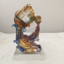 Liuli Crystal Glass Abundant Happiness Fish Ornament – Feng Shui Home Decor picture