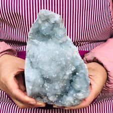 5.4 LB Superb Natural Blue Celestite Crystal Geode Cave Mineral Specimen Healing picture