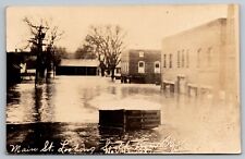 1927 Waterbury Vermont Flood. Main St. Looking South.  Real Photo Postcard RPPC picture
