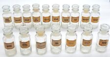 17 Antique Clear Glass Labeled Spice Jars Apothecary 4